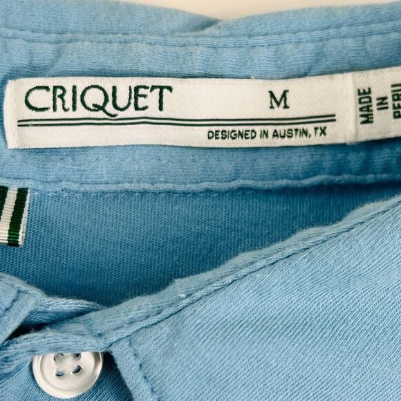 Criquet  Players Mens Polo Shirt Blue Short Sleeve Classic Pocket 4 Button M - Picture 6 of 11